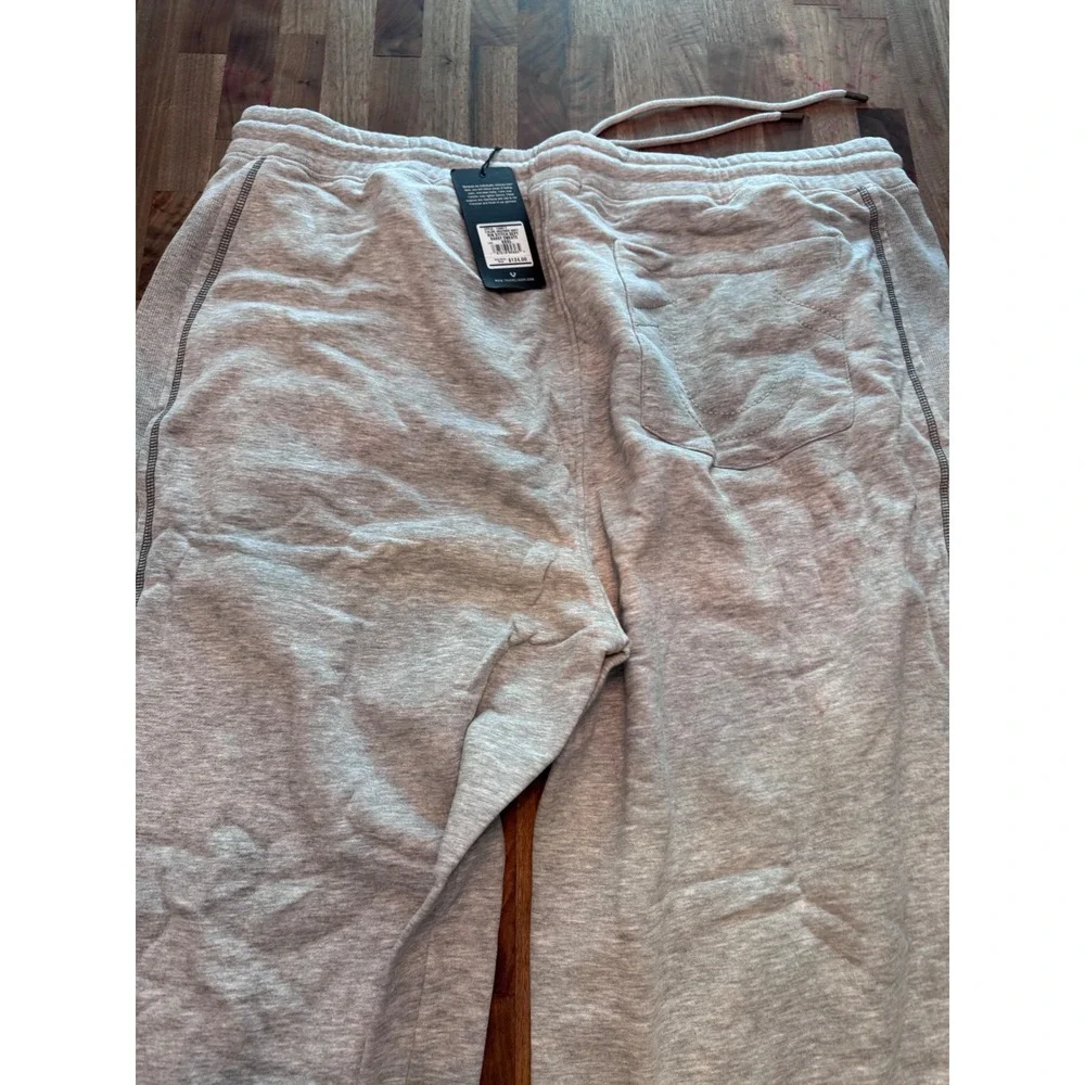 True Religion Rib Stitch Dept Baggy Sweats Heather Grey XXXL 109817 Wide Leg